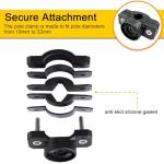 GearTrust Pole Mount Fishing Rod Holder for Bike, Adjustable Fishing Pole Holder for Bike with Mount Clamp, Rod Rack for Bicycle, Boats, Golf Cart, Fishing Chair, ATVS, Carts(Carbon Black)