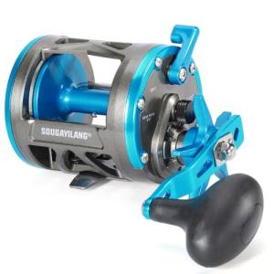 Sougayilang F47 Baitcasting Fishing Reel - Reinforced Metal Body Round Baitcaster for Smooth Powerful Saltwater Inshore Surf Trolling - Conventional Reel for Catfish, Musky, Bass, Pike