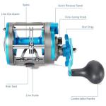 Sougayilang F47 Baitcasting Fishing Reel - Reinforced Metal Body Round Baitcaster for Smooth Powerful Saltwater Inshore Surf Trolling - Conventional Reel for Catfish, Musky, Bass, Pike
