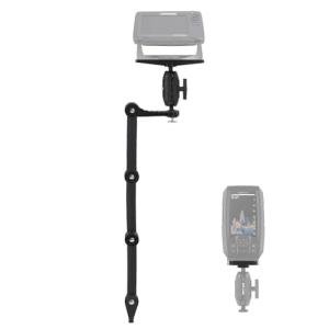HITORHIKE Kayak Fish Finder Mount with Transducer Arm Fit Most of Kayak Track Mounts with Ball Base 2 Universal Plates Holds up to 9" Electronics Compatible with Garmin Lowrance Humminbird