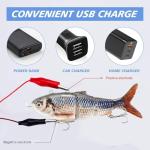 Robotic Swimming Lure 5.1” Fishing Lure 4-Segement Multi Jointed Swimbait Electric Bait LED Light USB Rechargeable Robotic Lure for Bass Trout Pike Fishing Tackle