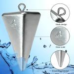 Zsrivk Fishing Weights Pyramid Sinkers Kit Bullet Fishing Weights Sinkers for Ocean Saltwater Surf Fishing Gear Tackle 1oz 2oz 3oz 4oz (4oz - 5pcs)