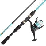 Fishing Rod and Reel Combo - 6ft 2-Piece Breakline Series Spin Cast Spinning Reel and Fiberglass Collapsible Fishing Pole with EVA Handle, Pre-Spooled with 10lb Test Line by Wakeman (Turquoise)