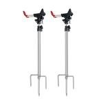 Fishing Rod Holder for Ground 2 Pack,Height Adjustable 57-87cm,360 Degree Adjustable Easy Folder Rod Holder for Ground (Rod Holder -01) (red)