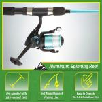 Fishing Rod and Reel Combo - 6ft 2-Piece Breakline Series Spin Cast Spinning Reel and Fiberglass Collapsible Fishing Pole with EVA Handle, Pre-Spooled with 10lb Test Line by Wakeman (Turquoise)