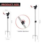 Fishing Rod Holder for Ground 2 Pack,Height Adjustable 57-87cm,360 Degree Adjustable Easy Folder Rod Holder for Ground (Rod Holder -01) (red)