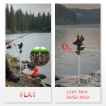 Fishing Rod Holder for Ground 2 Pack,Height Adjustable 57-87cm,360 Degree Adjustable Easy Folder Rod Holder for Ground (Rod Holder -01) (red)