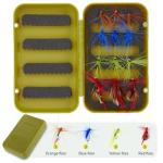 Gonex Fly Fishing Rod and Reel Combo Starter Kit, 8FT 4-Piece Carbon Fiber Rod, Aluminum Reel, 12Pcs Flies, Fishing Line, Scissors, Premium Travel Case, Portable Lightweight, Black Green