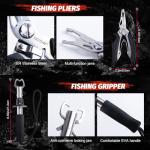 Goture Fillet Knife Fishing Kit,Bait Knife and Filet Knives with Sheath,Sharpening Rod,Fish Lip Gripper,Fishing Pliers,Cutting Board,Gloves,Stainless Steel Soap,Portable Storage Bag,Gifts for Men