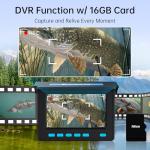 Eyoyo Underwater Fishing Camera, 4.3 Inch Fishing Camera DVR, Portable Fish Finder, 8-Hour Battery, Infrared Lights, Temperature & Depth Detection, 20M Cable for Lake Fishing