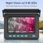 Eyoyo Underwater Fishing Camera, 4.3 Inch Fishing Camera DVR, Portable Fish Finder, 8-Hour Battery, Infrared Lights, Temperature & Depth Detection, 20M Cable for Lake Fishing