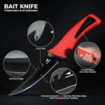 KastKing Intimidator Fillet Knife Set – G4116 German Stainless-Steel Blades, Non-Slip Handle, Includes Folding Fillet Board, Fish Scaler, Rubber-Coated Gloves, Honing Rod, and Durable Storage Bag