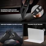 KastKing Intimidator Fillet Knife Set – G4116 German Stainless-Steel Blades, Non-Slip Handle, Includes Folding Fillet Board, Fish Scaler, Rubber-Coated Gloves, Honing Rod, and Durable Storage Bag