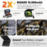 [FishPRO® 2026 Upgrade] NO.1 HD 1080P Underwater Fishing Camera 7'' IPS- w/10,000mAh (Ease To Use) Ice Fishing Camera Underwater, Fish Finder Camera for Ice Lake Boat Fishing w/USB-C, LED+IR, 25m/82ft