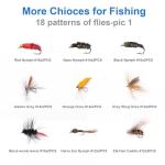 Ansnbo 36 pcs Fly Fishing Flies Kit, Hand Tied Trout Bass Fly Assortment with Fly Box, Dry Wet Nymph Flies Streamers Fly Fishing Lures