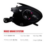 PURELURE MllEC Silver Feather Baitcasting Reel - Left Handed, Gear Ratio 8.5:1, Aluminum Frame Carbon Side Cover, Dual Mode System Fishing Reels - DC Baitcasting Reel