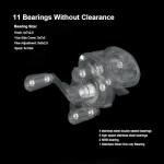 PURELURE MllEC Silver Feather Baitcasting Reel - Left Handed, Gear Ratio 8.5:1, Aluminum Frame Carbon Side Cover, Dual Mode System Fishing Reels - DC Baitcasting Reel