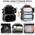 Rabjen Fishing Tackle Backpack with Rod Holders, Bottle Holder, Storage Bag Store Fishing Gear