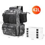 Rabjen Fishing Tackle Backpack with Rod Holders, Bottle Holder, Storage Bag Store Fishing Gear
