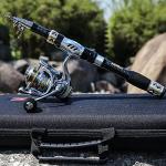 Sougayilang Telescopic Fishing Pole with Spinning Reel Portable Fishing Rod Reel Combos -1.8M/5.89Ft