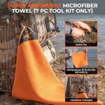 KastKing ToughTide 7pc Fishing Tool Kit, Rechargeable Digital Fish Scale with Lip Grip & Tape Measure, 7” Fillet Knife with Sheath & Sharpener, 8” Split Ring Pliers, Hook Remover, Microfiber Towel