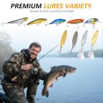 431pcs Fishing Lure Kit for Freshwater Saltwater Bass Trout Salmon – Tackle Box with Spoons, Soft Plastics, Spinnerbaits, Crankbaits, Hooks and Fishing