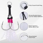 Goture Fishing Assist Hooks, Glow Jigging Double Assist Jig Hooks Kit Saltwater for Slow Pitch Fast Fall Vertical Jigging Lures