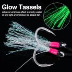 Goture Fishing Assist Hooks, Glow Jigging Double Assist Jig Hooks Kit Saltwater for Slow Pitch Fast Fall Vertical Jigging Lures