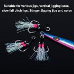Goture Fishing Assist Hooks, Glow Jigging Double Assist Jig Hooks Kit Saltwater for Slow Pitch Fast Fall Vertical Jigging Lures
