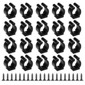 20 PCS Fishing Rod Clips, Wall Mounted Fishing Rod Holders, Billiards Snooker Cue Locating Clip Holder, for Fishing-Rods Billiards Cues Storage Rack