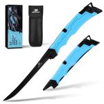 Mossy Oak Fillet Knife, 5.5'' Folding Fillet Knife with Razor Sharp 5Cr15 Stainless Steel Blade, Non-Slip Handle, Protective Sheath, Rust & Corrosion-Resistant Filet Knives for Fish Filleting & Boning