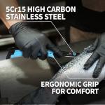 Mossy Oak Fillet Knife, 5.5'' Folding Fillet Knife with Razor Sharp 5Cr15 Stainless Steel Blade, Non-Slip Handle, Protective Sheath, Rust & Corrosion-Resistant Filet Knives for Fish Filleting & Boning