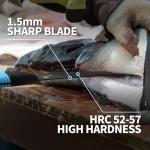 Mossy Oak Fillet Knife, 5.5'' Folding Fillet Knife with Razor Sharp 5Cr15 Stainless Steel Blade, Non-Slip Handle, Protective Sheath, Rust & Corrosion-Resistant Filet Knives for Fish Filleting & Boning