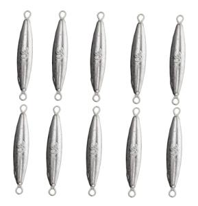 Magnoloran 10PCS Fishing Weights Torpedo Sinkers Inline Trolling Sinkers Weights Kit Fishing Sinkers Catfishing Sinkers Saltwater Fishing Torpedo Weights Double Ring Sinkers - 1oz(30g)
