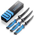 Sidomma Fillet Knife and Bait Knife Set Performance 5"-6"-7" G4116 German Flex Razor Sharp Stainless-Steel Blade with Sheath for Filleting and Boning, Pro Fishing Gear and Equipment Tools, Cool Fishing Gift for Men (Black-Blue)