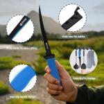 Queego Fish Fillet Knife 7 Inch,Razor-Sharp Flexible Blade,Ergonomic Non-Slip Handle - Perfect for Slicing Fish,Includes Safety Sheath and 1 Two Stage Knife Sharpener