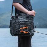 KastKing BaitSpace Fishing Tackle Bag With 4 Tackle Boxes & Removable Bait Binder, Water-Resistant Tackle Storage, Durable Fishing Gear, Adjustable Shoulder Strap