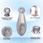 Sougayilang Fishing Weights Sinkers Bank Sinkers Bullet Weights for Surf Fishing Pier Bank Fishing Saltwater Fishing Gear 1oz to 12oz