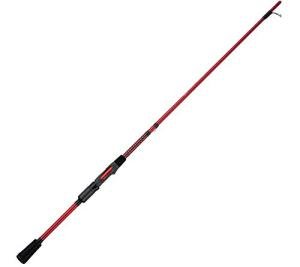 Ugly Stik 6’6” Carbon Spinning Rod, One-Piece, 6-12lb Line Rating, Medium Power, Fast Action, 1/8-1/2 oz. Lure Rating, Red/Black