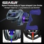 SEASIR Zero VX Baitcasting Reel, Ultralight Fishing Reel Casting, Freshwater/Saltwater Baitcaster Reel, Carbon Fiber Washer, Max Drag 9LB, 7.6:1 Gear Ratio, Compact, 6+1 Shielded Ball Bearing