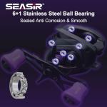SEASIR Zero VX Baitcasting Reel, Ultralight Fishing Reel Casting, Freshwater/Saltwater Baitcaster Reel, Carbon Fiber Washer, Max Drag 9LB, 7.6:1 Gear Ratio, Compact, 6+1 Shielded Ball Bearing