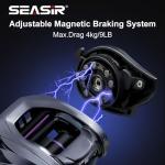 SEASIR Zero VX Baitcasting Reel, Ultralight Fishing Reel Casting, Freshwater/Saltwater Baitcaster Reel, Carbon Fiber Washer, Max Drag 9LB, 7.6:1 Gear Ratio, Compact, 6+1 Shielded Ball Bearing