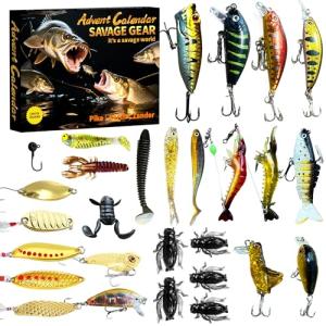 Fishing Advent Calendar 2025, 24 Days of Christmas Countdown Calendar with Lures Set, Birthday Gifts for Adult, Men, Teen Boys, Dad, Husband