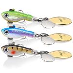 TRUSCEND Tail Spinner Fishing Lures, 2.6" 0.5oz Fishing Spoons with Rotating Swimbaits for Bass Pike Walleye, Freshwater Saltwater Fishing Baits, Fishing Gifts for Men Dad
