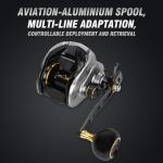 Baitcasting Reels, Baitcasting Fishing Reels, Aviation-Aluminium Spool, Aluminum Star-Shaped Trailer and Handle Arm, Drag Alarm System, 8+1 Stainless Steel Bearing, 6.4:1 Gear Ratio