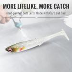 TRUSCEND Hand-Painted Soft Fishing Lures 12PCS, Paddle Tail Swimbaits, Fishing Lures for Bass Trout Crappie Walleye, Durable Plastic Bait for Bass Fishing, Shad Fishing Bait for Freshwater Saltwater