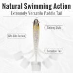 TRUSCEND Hand-Painted Soft Fishing Lures 12PCS, Paddle Tail Swimbaits, Fishing Lures for Bass Trout Crappie Walleye, Durable Plastic Bait for Bass Fishing, Shad Fishing Bait for Freshwater Saltwater