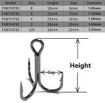 wLure Fishing Hooks Treble Hooks for Hook Upgrade Cutting Blade 4X Strong Short Shank Black Nickle FH87HP60#4