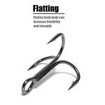 wLure Fishing Hooks Treble Hooks for Hook Upgrade Cutting Blade 4X Strong Short Shank Black Nickle FH87HP60#4