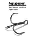 wLure Fishing Hooks Treble Hooks for Hook Upgrade Cutting Blade 4X Strong Short Shank Black Nickle FH87HP60#4